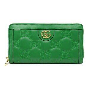 Gucci round long wallet leather green